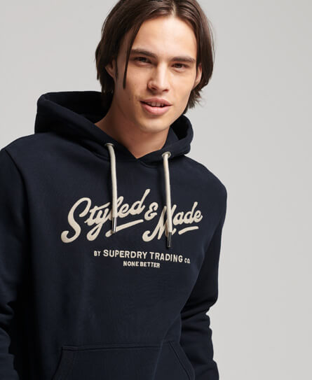 Vintage Script Style Hoodie - Superdry