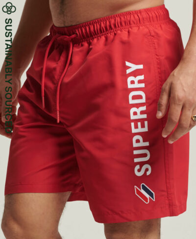 Code Applique 19 inch Swim Shorts Risk Red M3010187A OPI 1