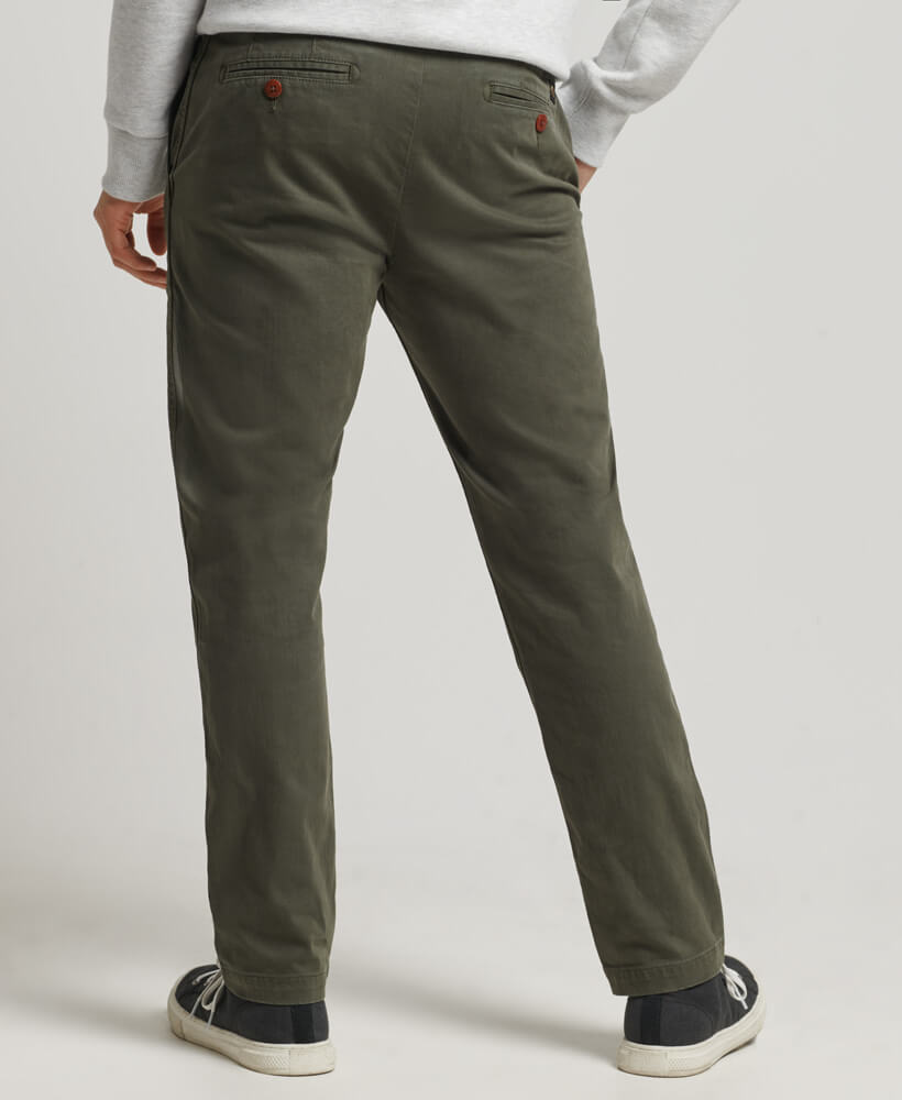 Officers Slim Chino Trousers Surplus Goods Olive M7010689A LO3 3