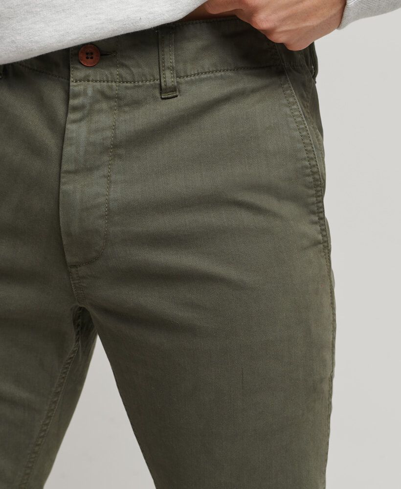 Officers Slim Chino Trousers Surplus Goods Olive M7010689A LO3 4