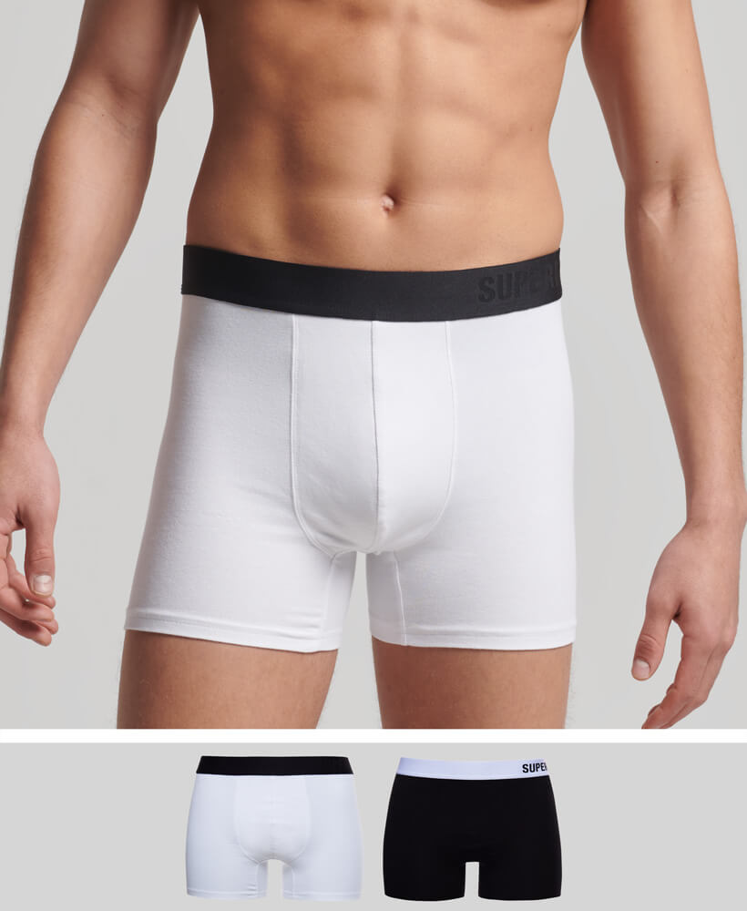 Organic Cotton Offset Boxer Double Pack Black Optic M3110343A 33B 1