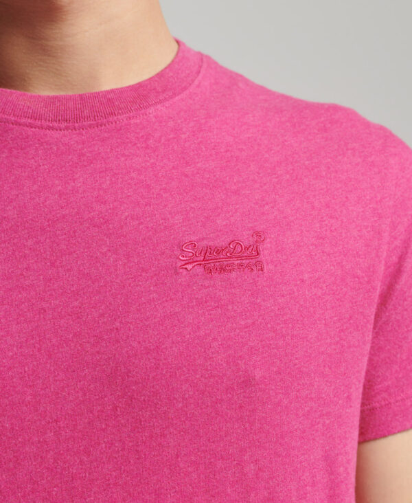 Organic Cotton Vintage Logo Embroidered T Shirt Magenta Marl M1011245A 5ES 3