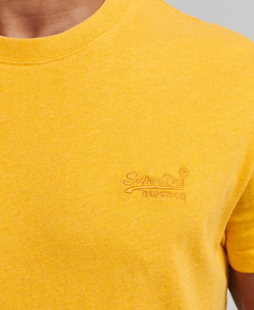 Organic Cotton Vintage Logo Embroidered T Shirt Tumeric Marl M1011245A 5YC 4