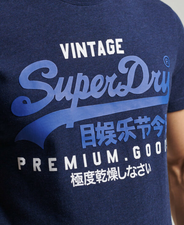 Organic Cotton Vintage Logo T shirt Midnight Blue Grit M1011356A 4AY 3