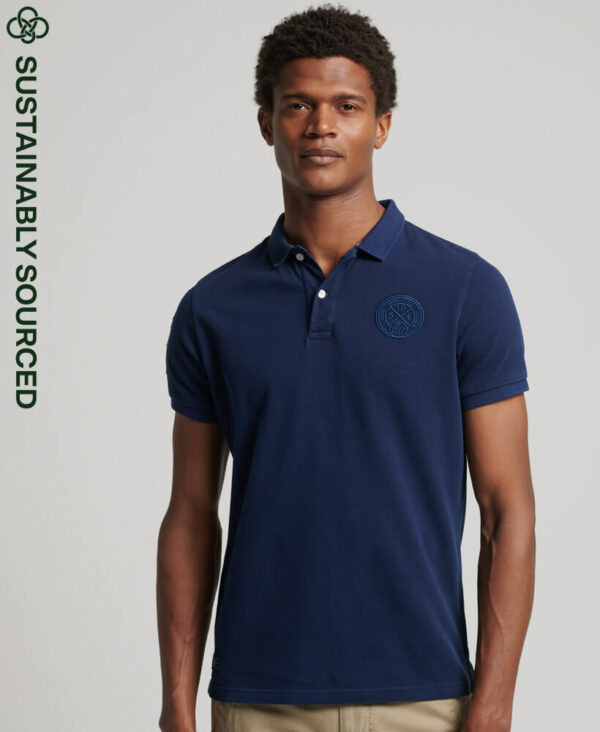 Organic Cotton Vintage Superstate Polo Shirt Atlantic Navy M1110293A GKV 1