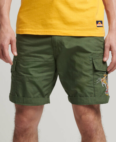 Patched Alpha Cargo Shorts Soldier Olive M7110247A 5MA 1