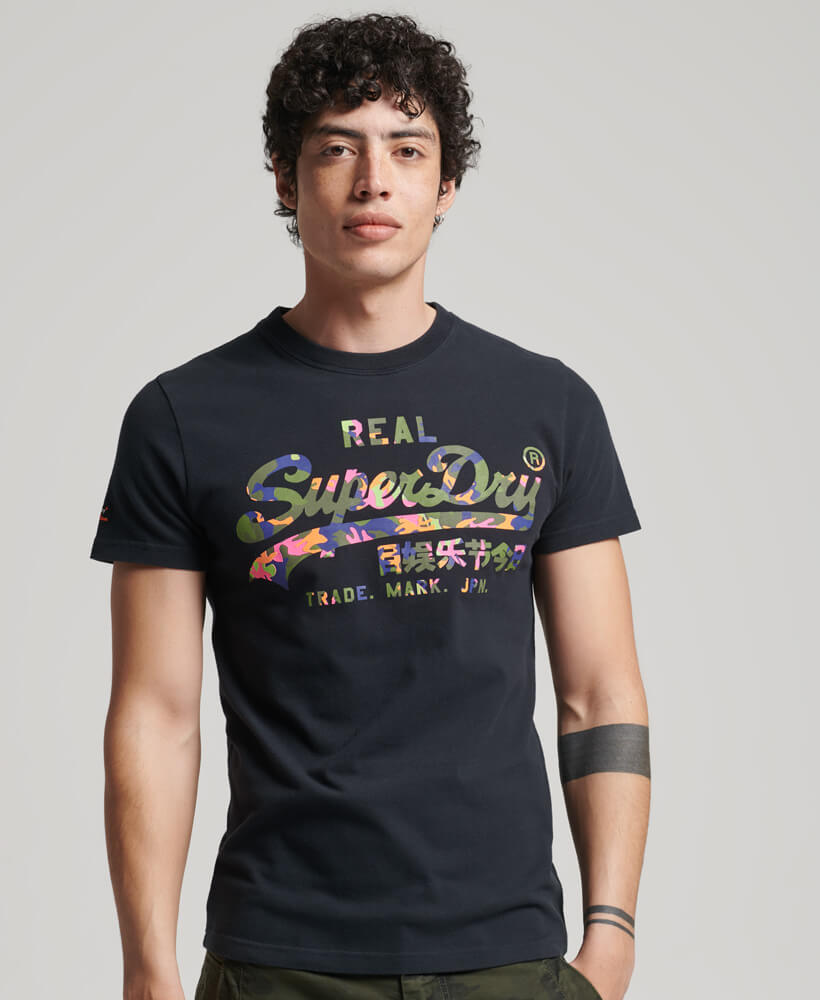 Vintage Logo Layered Camo TShirt Superdry