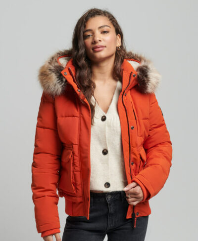 Everest Hooded Puffer Bomber Jacket Pureed Pumpkin W5010995A 5BR 1