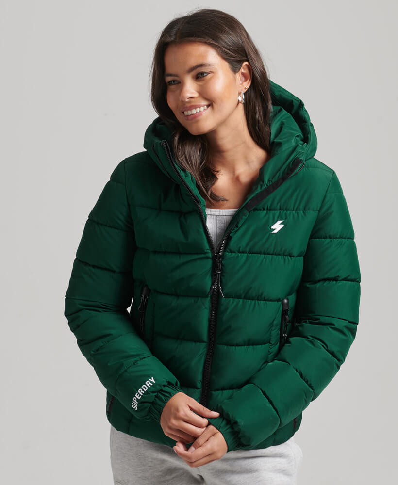 Hooded Spirit Sports Puffer Jacket Mid Pine W5010964A 0WA 1