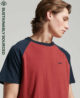 Organic Cotton Baseball T shirt Hike Red Marl Eclipse Navy M1011296A 7EK 1