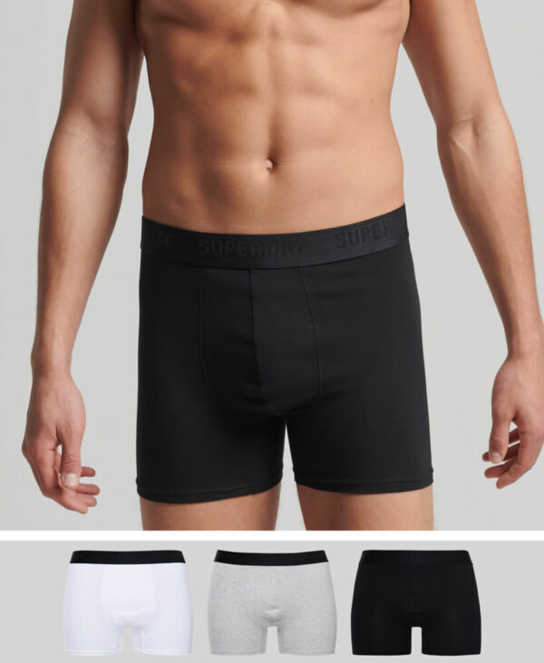 Organic Cotton Boxer Triple Pack Black Grey Optic M3110342A 6PD 1