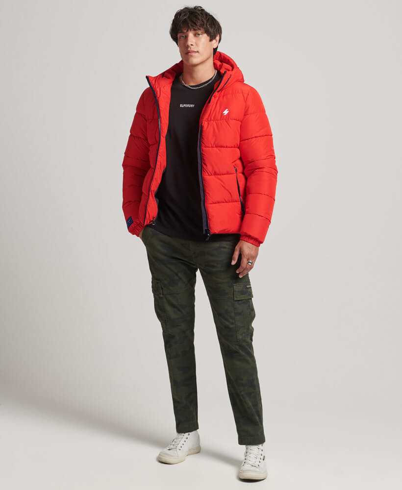 Sports Puffer Hooded Jacket Bright Red M5011212A 60I 4