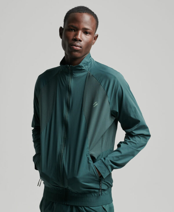 Stretch Woven Track Top Eagle Green MS311334A A7H 1