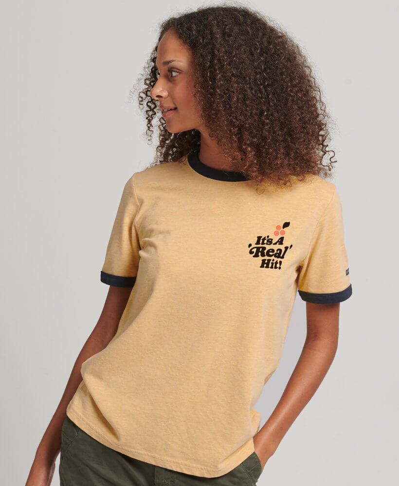 Cooper Nostalgia T Shirt Ochre Marl Eclipse Navy W1010862A 7EX 1