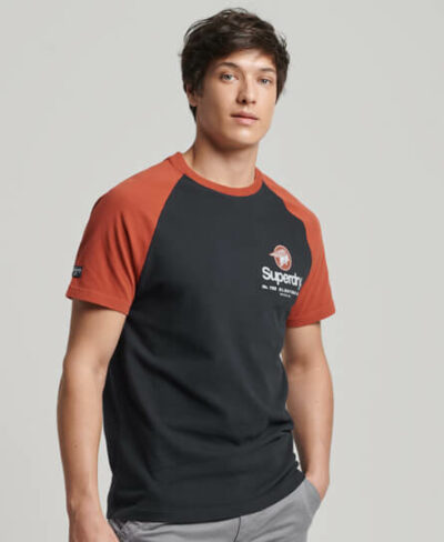 Core Logo Graphic Raglan T Shirt Eclipse Navy M1011512A 98T 1