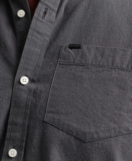 Cotton Micro Check Shirt Charcoal Texture M4010605A 7YQ 3