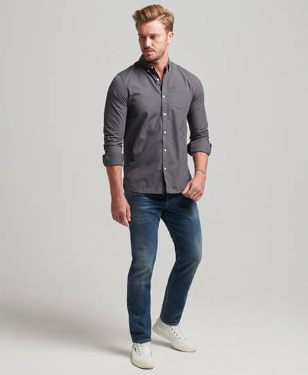 Cotton Micro Check Shirt - Superdry