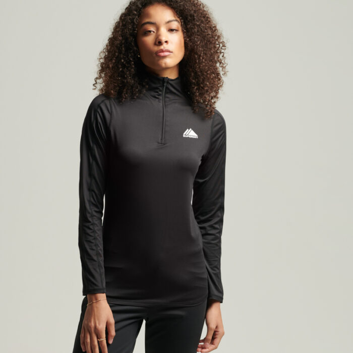 HALF ZIP BASE LAYER Black WS110099A 02A 1