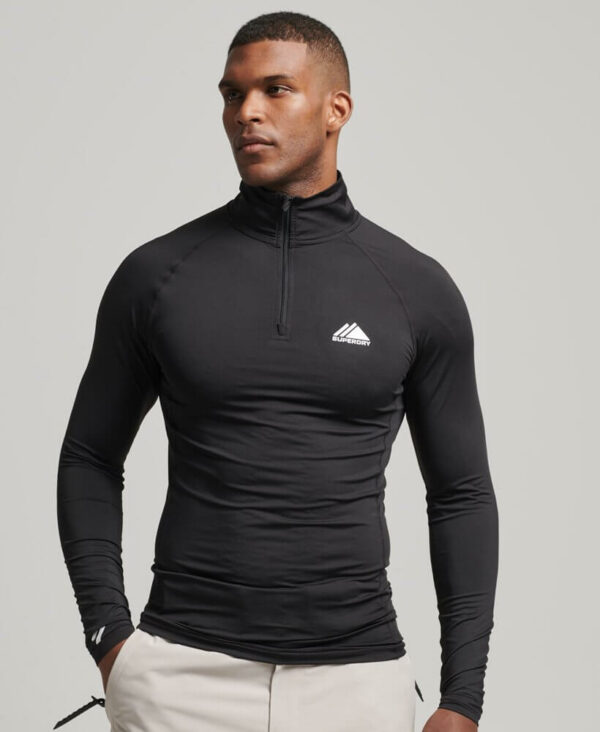 Half Zip Base Layer Top Black MS110106A 02A 1