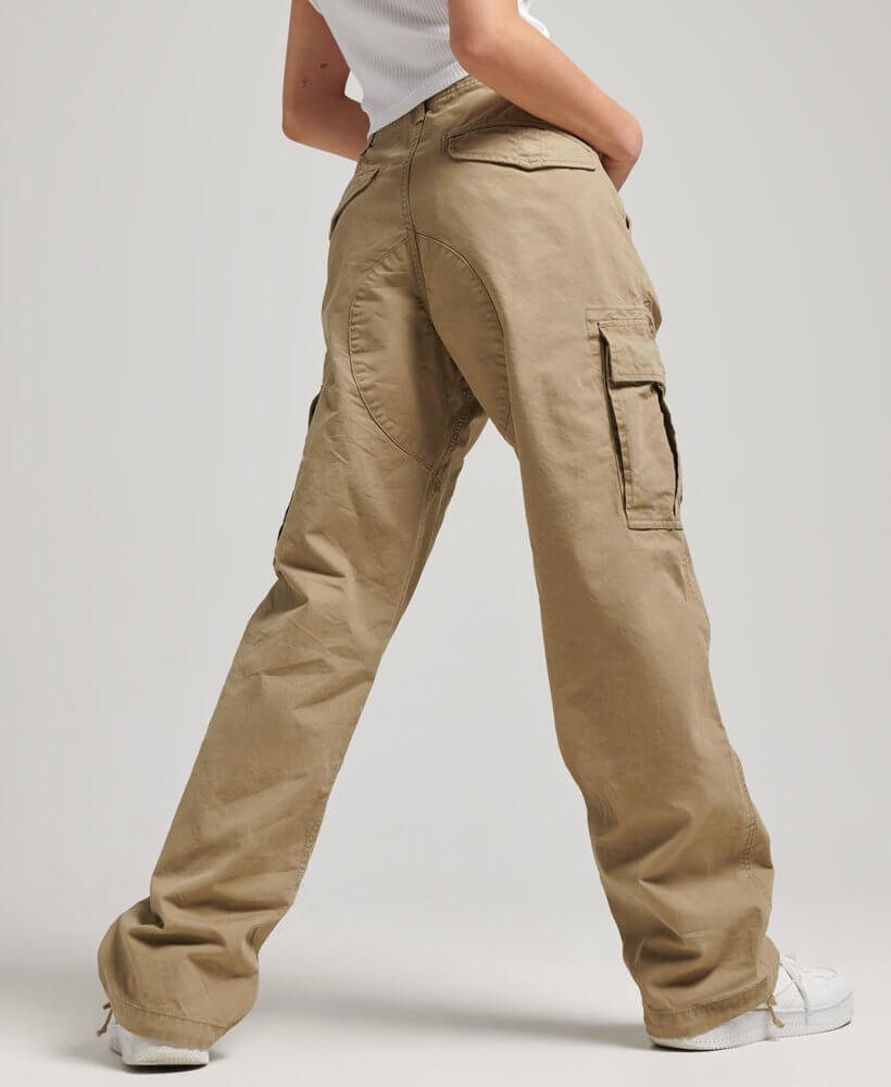 Organic Cotton Baggy Cargo Pants Dress Beige M7010882A L3L 3