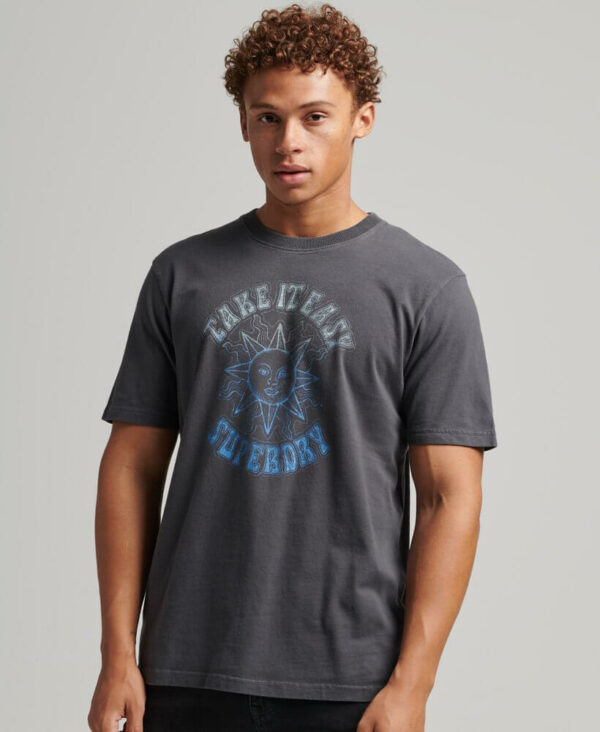 Psych Rock T Shirt Charcoal M1011416A 00Q 1