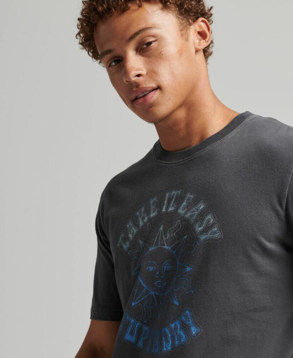 Psych Rock T Shirt Charcoal M1011416A 00Q 2