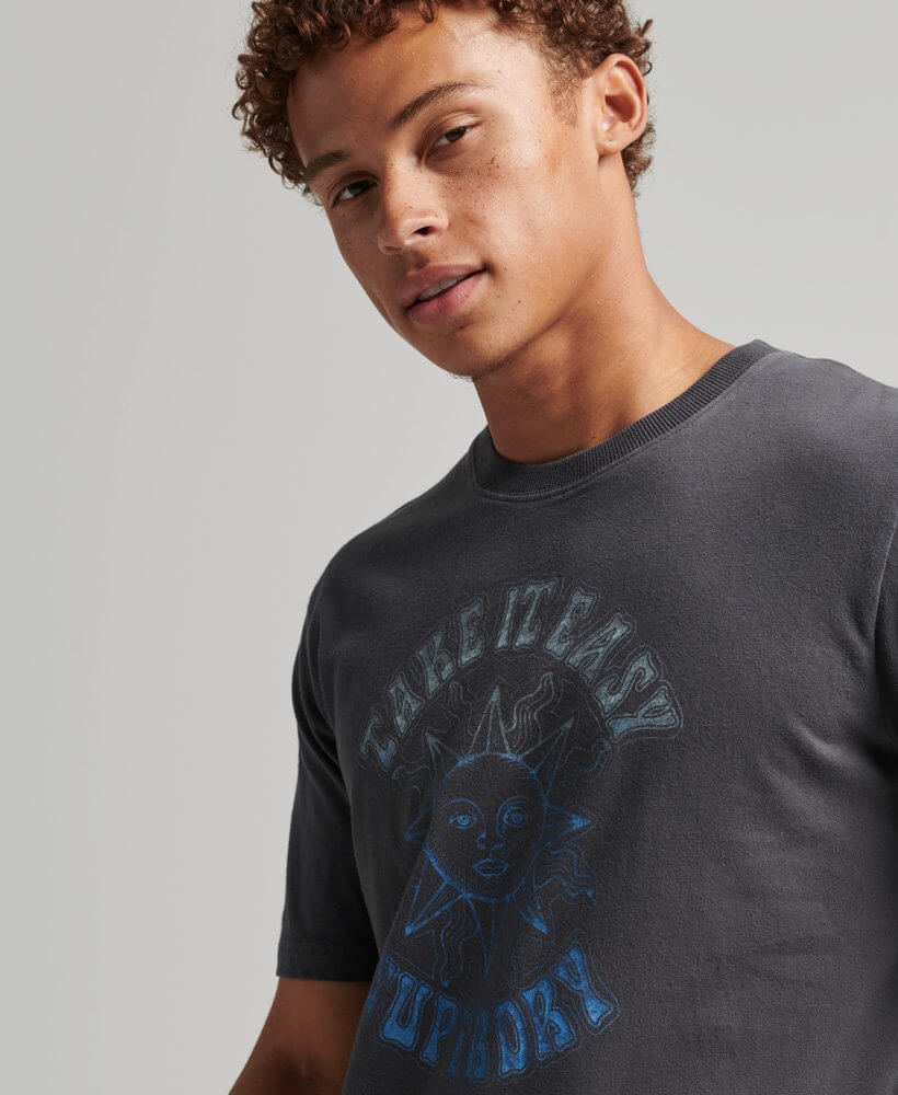 Psych Rock T Shirt Charcoal M1011416A 00Q 2