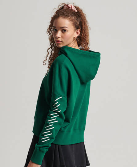 Sport Crop Box Hoodie Dark Forest Green W2011398B GJD 4