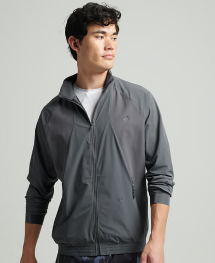 Stretch Woven Track Top Charcoal MS311334A 00Q 1