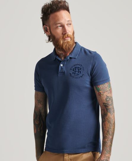 Superstate Short Sleeved Polo Shirt Supermarine Navy M1110311A JZD 1