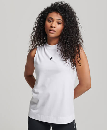 Train Longline Mock Neck Tank Top - Superdry