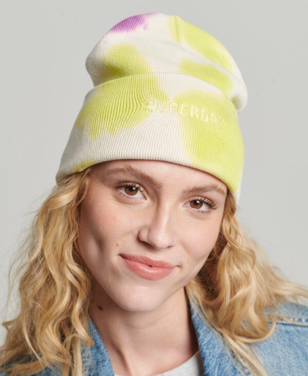 UNISEX VINTAGE DYED BEANIE Ecru Lime Purple Y9011005A 7TO 1