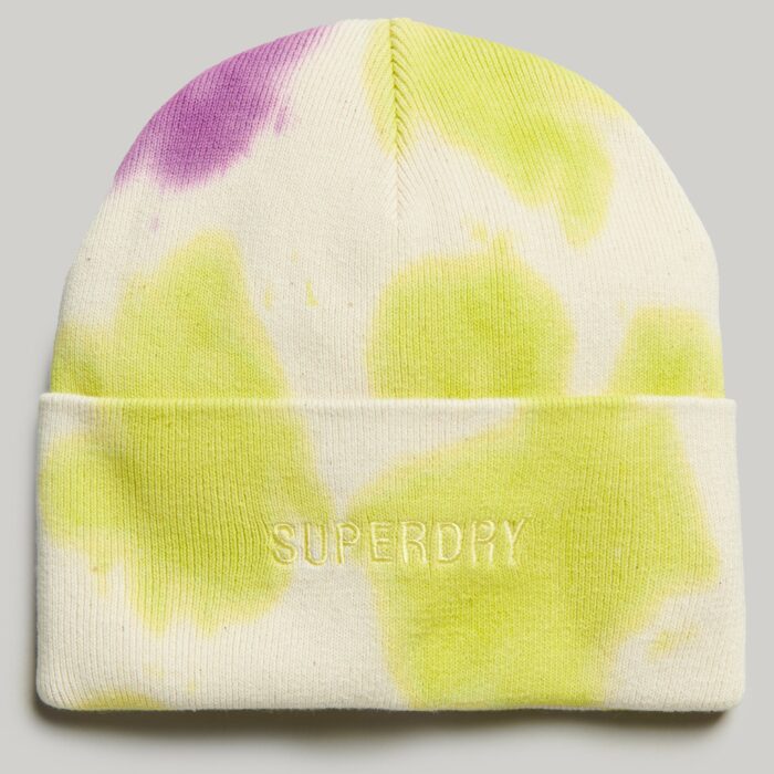 UNISEX VINTAGE DYED BEANIE Ecru Lime Purple Y9011005A 7TO 2