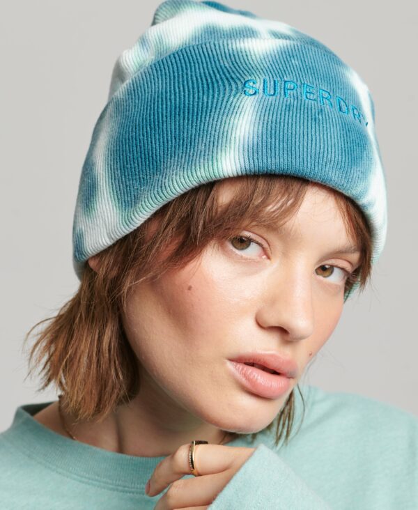 UNISEX VINTAGE DYED BEANIE Ecru Teal Y9011005A 7TP 1