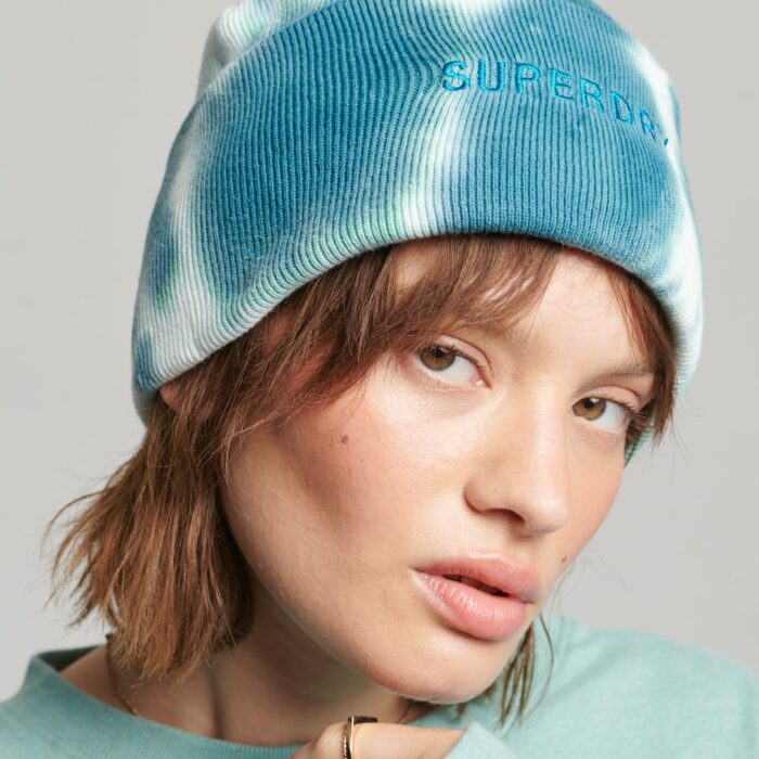 UNISEX VINTAGE DYED BEANIE Ecru Teal Y9011005A 7TP 1