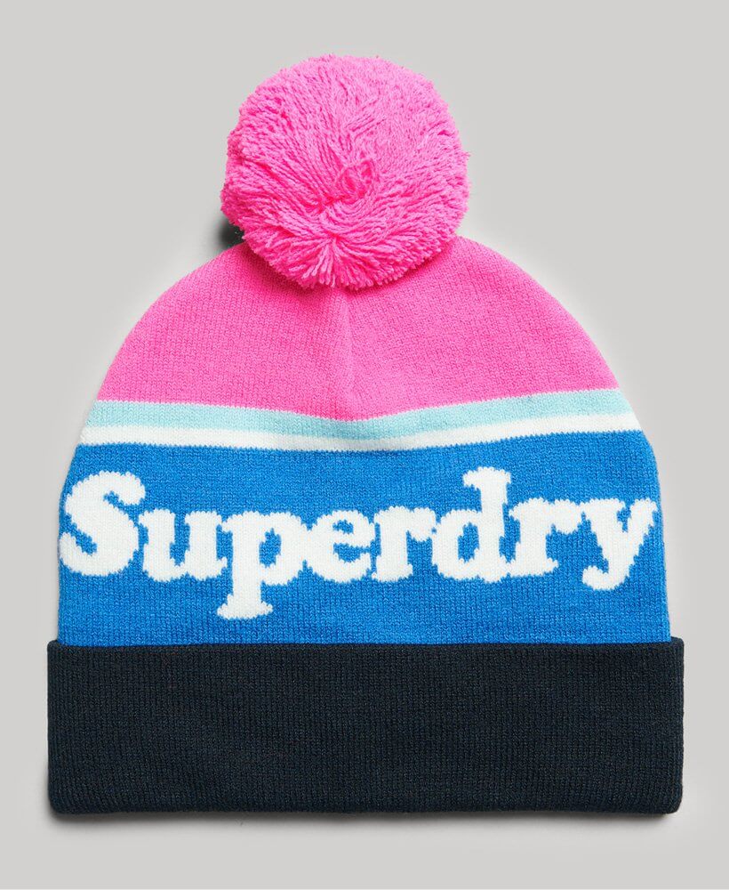 Unisex Vintage Classic Logo Beanie Fluro Pink White Y9011004A 82Y 2