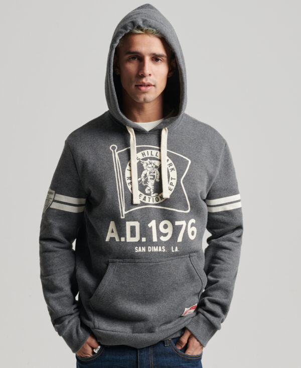 VINTAGE ATHLETIC HOOD Rich Charcoal Marl M2012122A 5XZ 1