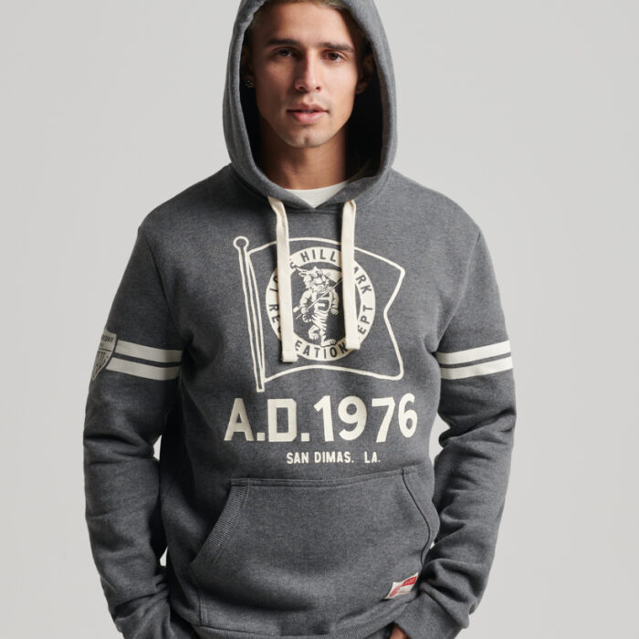 VINTAGE ATHLETIC HOOD Rich Charcoal Marl M2012122A 5XZ 1