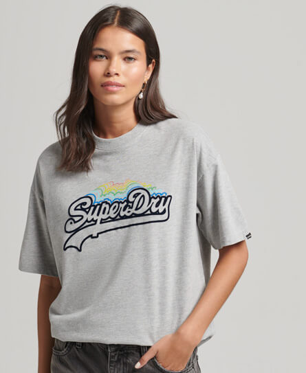 Vintage Logo Rainbow T Shirt Grey Marl W1010871A 07Q 1