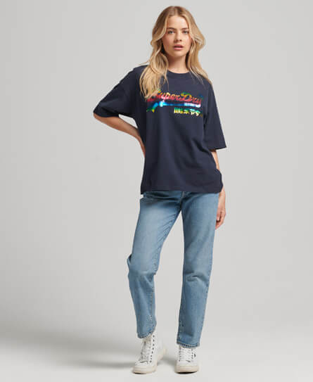 Vintage Logo Rainbow T Shirt Nautical Navy W1010871A 09S 4