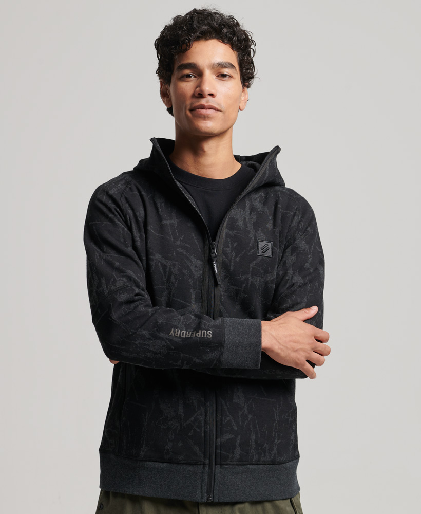 Code Tech Zip Hoodie Darkest Charcoal Marl Aop M2011804A 7YG 1