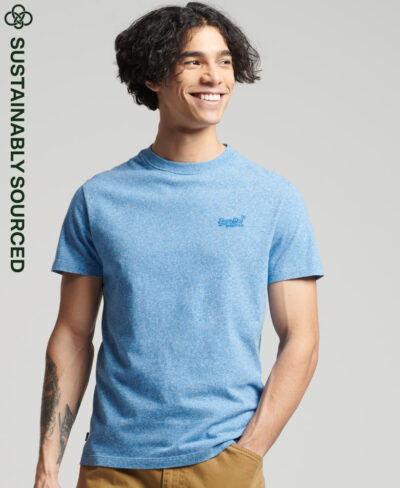 Organic Cotton Essential Logo T Shirt Fresh Blue Grit M1011245A 5XQ 1