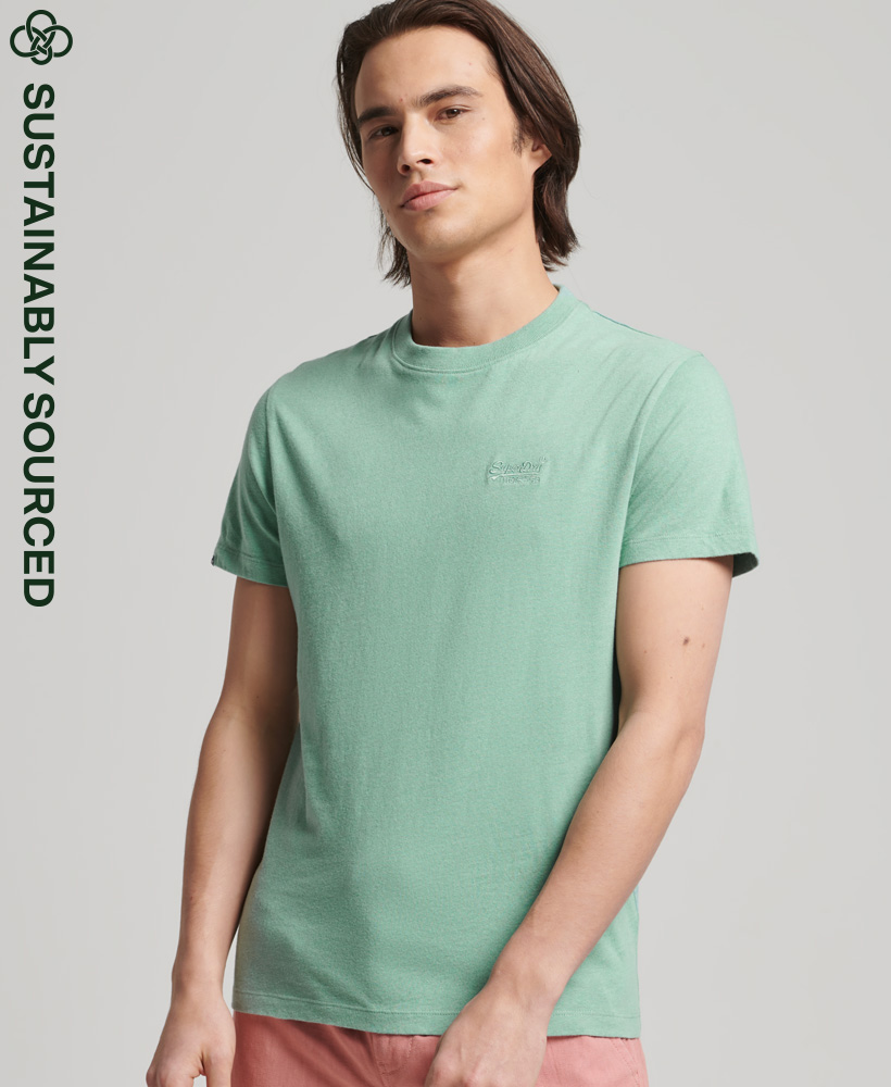 Organic Cotton Essential Logo T Shirt Sage Marl M1011245A C22 1