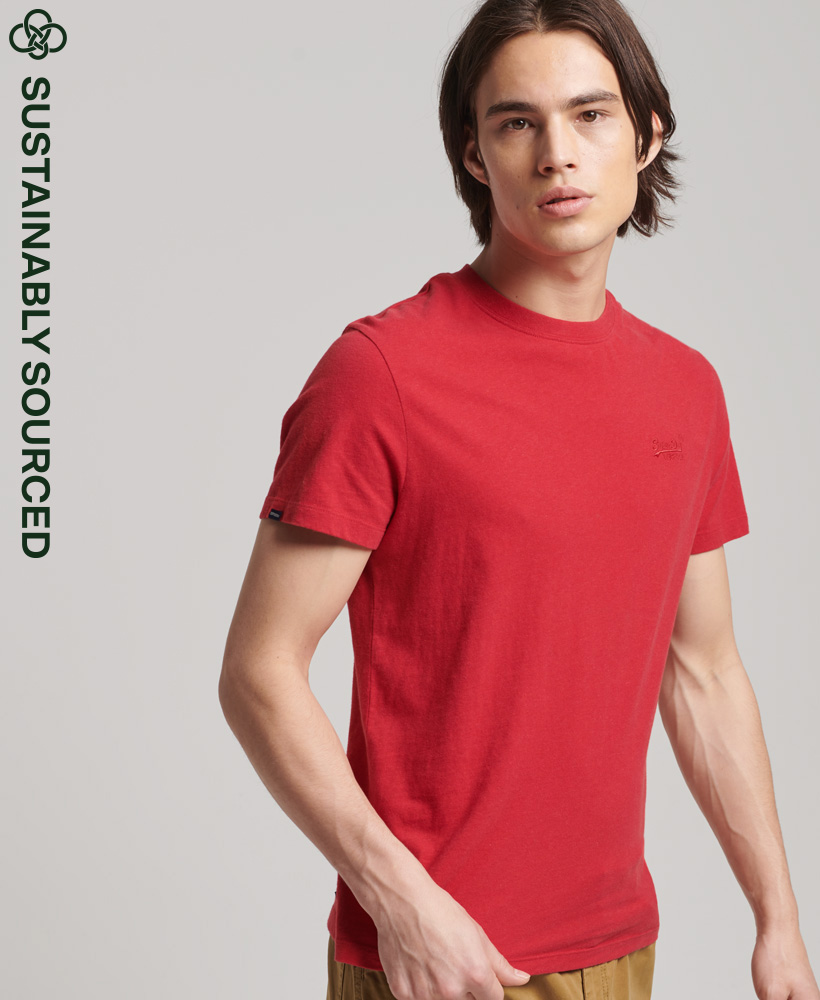 Organic Cotton Essential Logo T Shirt Work Red Marl M1011245A 5XD 1