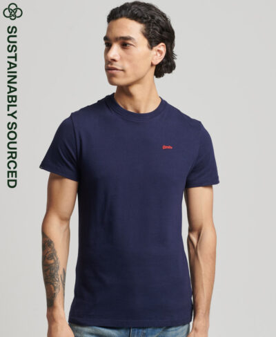 Organic Cotton Essential Micro Logo T Shirt Rich Navy Navy M1011350A 6GS 1