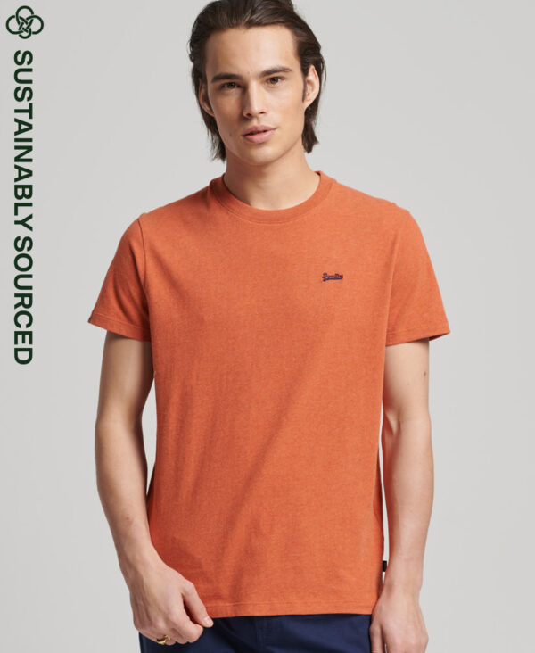 Organic Cotton Essential Micro Logo T Shirt Rust Orange Marl M1011350B 5EY 1