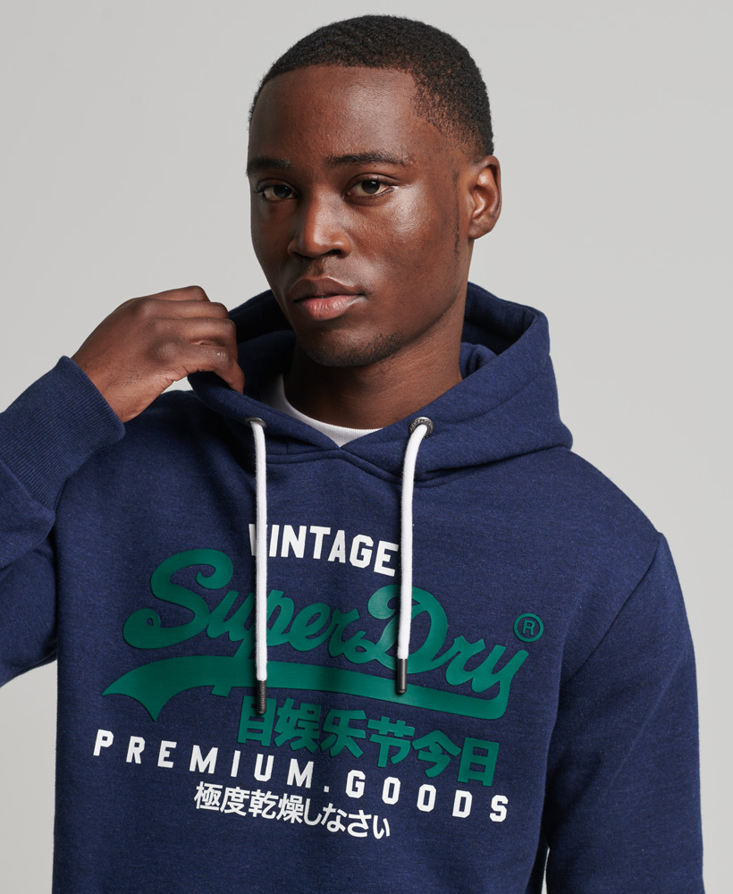 Organic Cotton Vintage Logo Hoodie Midnight Blue Grit M2011885A 4AY 2