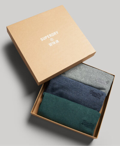 Organic Cotton Vintage Logo T Shirt Triple Pack BuckGreenMrl NvyMrl NOOSGryMrl M1011362A 6QU 1