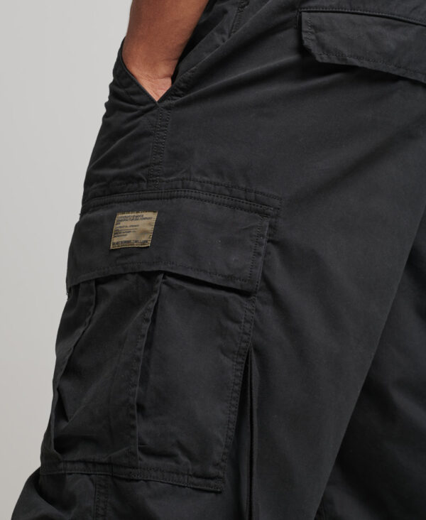 Organic Cotton Vintage Parachute Cargo Pants Jet Black M7010880A 12A 4