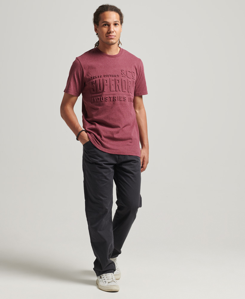 Script Style Embossed T Shirt Cherry Marl M1011665A OYA 4